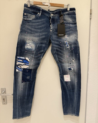 Dsquared2 M.B. Jean Herren Jeans Gr. 48 Blau gerades Bein 32'' Stretch