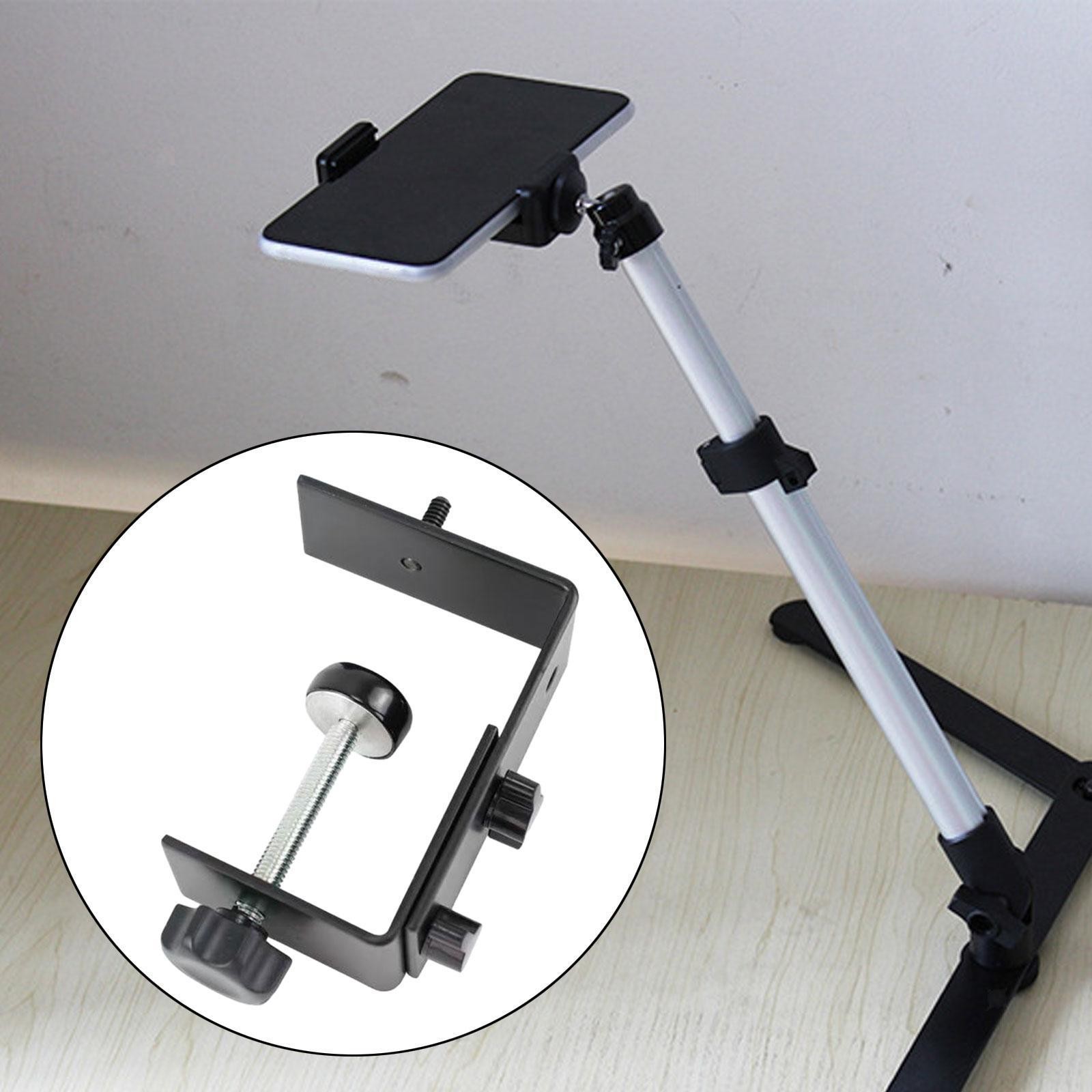 Adjustable Work Surface Mounting Bracket Black for Desk Light Stand Cameras