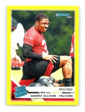 2019 Panini Donruss #349 Qadree Ollison Rated Rookie Press Proof Yellow Falcons