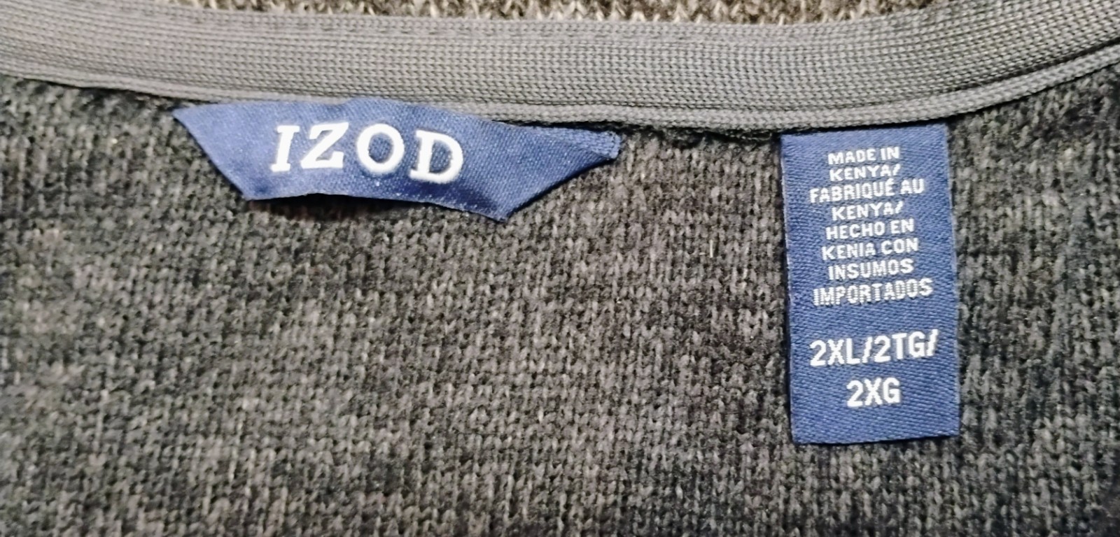 Izod Men's Windbreaker Jacket Black 1/4 Zip Size 2XL Golf Performance thumbnail 3