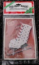 Vintage Holiday Magic Christmas Macrame Ornament Kit  Skate  New Old Stock