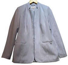 Calvin Klein Womens Open Front Blazer Long Sleeve Size 4 Light Blue