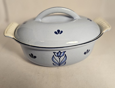 Dru Holland Enameled Cast Iron Oval Dutch Oven Casserole Dish #20 EUC