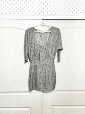 Silence + Noise Black White Blue Edgy Dolman Sleeve Mini Dress, Size 0