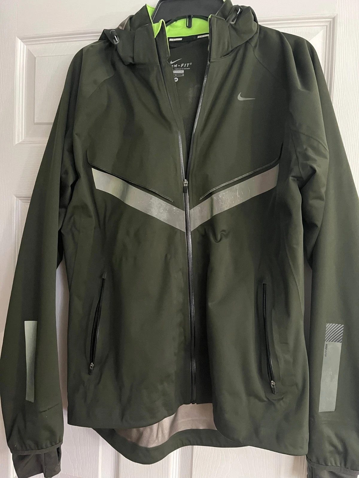 Nike storm fit vapor rain running jacket green mens medium