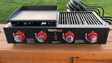 4 Burner Tabletop BBQ Gas Grill Griddle Combo Portable Propane Camping Barbecue