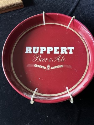 VINTAGE RUPPERT BEER & ALE METAL BEER TRAY 13 3/8'' MAKE MINE RUPPERT W Hanger