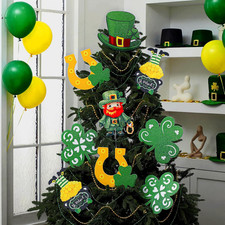 12 Pcs St. Patrick'S Day Tree Decorations Ornaments Large Glitter St. Patricks D