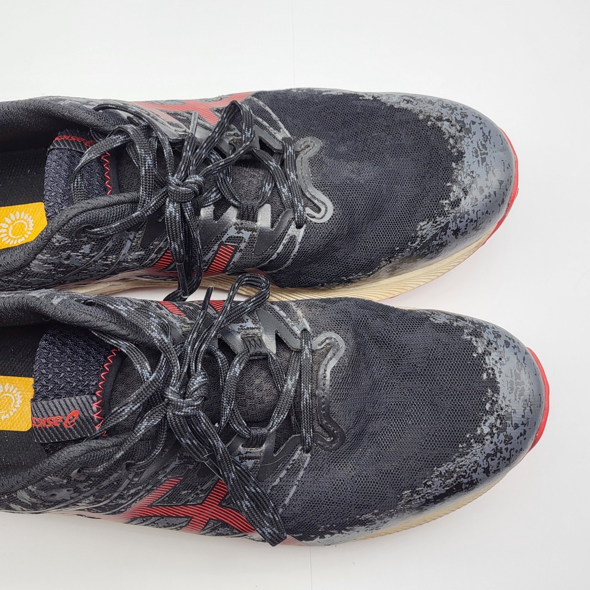 ASICS Fuji Lite 2 Black Electric Red Trail Athletic Running Shoes Mens Size 10.5 Asics Fuji Lite 2 Black Electric Red for sale | eBay main image 2