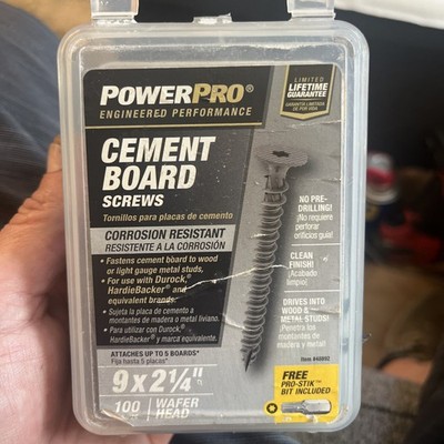Hillman Power Pro Cement Board Screws  # 9 x 2 1/4'' 100 pieces Wafer Head #48892