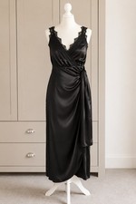 Never Fully Dressed MEELA Black Satin & Lace Dress UK 6 RRP £129 BNWT