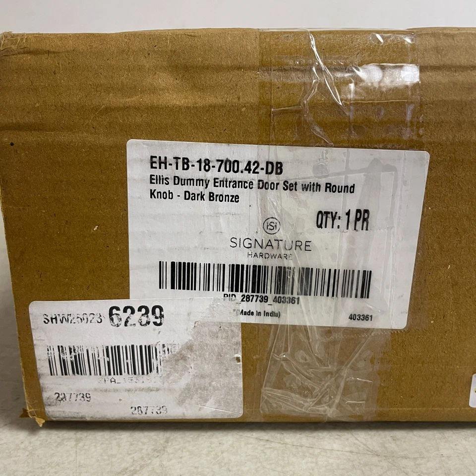 Juego de puerta de entrada ficticia Ellis herrajes exclusivos perilla redonda bronce oscuro SH287739 Foto 3 de 4