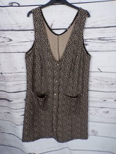 LADIES YOURS BLACK MIX PATTERNED SLEEVELESS DRESS SIZE 18