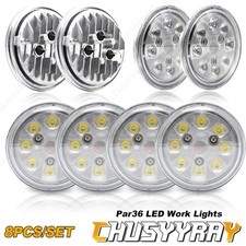 8Pcs LED HEADLIGHTS LAMPS BULBS 4411 30W 21 WATT 4.5'' 4 1/2'' PAR36 12V
