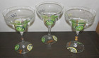 Set of 3 Hand-painted Traditional Style Margarita Glasses Bar Barware Mexican — photo 1