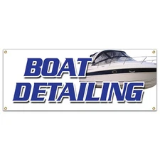 BOAT DETAILING� BANNER SIGN marine detail degreasing gel coat insured