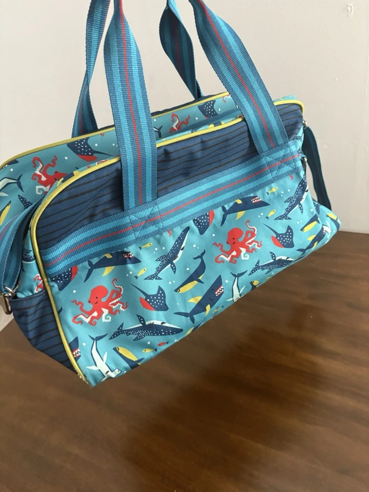 Bolso de Lona Stephen Joseph Cremallera Tiburones y Criaturas Oceánicas con Asas y Correas. Foto 2 de 4