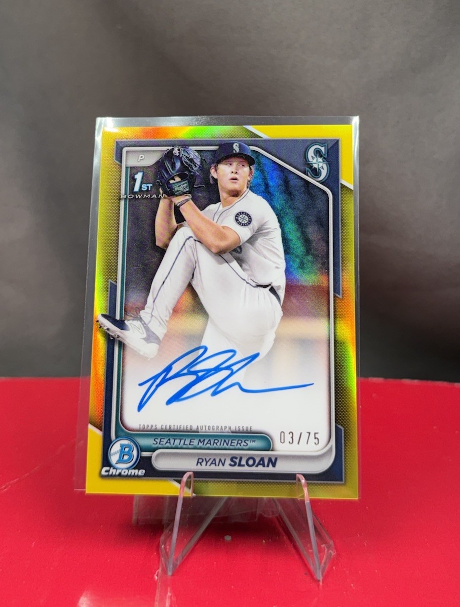 2024 Bowman Draft - Chrome Prospect Autographs Ryan Sloan #CPA-RS Yellow 3/75
