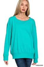 Zenana Fleece Boat Neck Sweatshirt