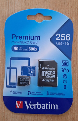 Verbatim Premium Micro SDXC 256GB C10/U1 + Adapter micro SDXC Speicher #35880014