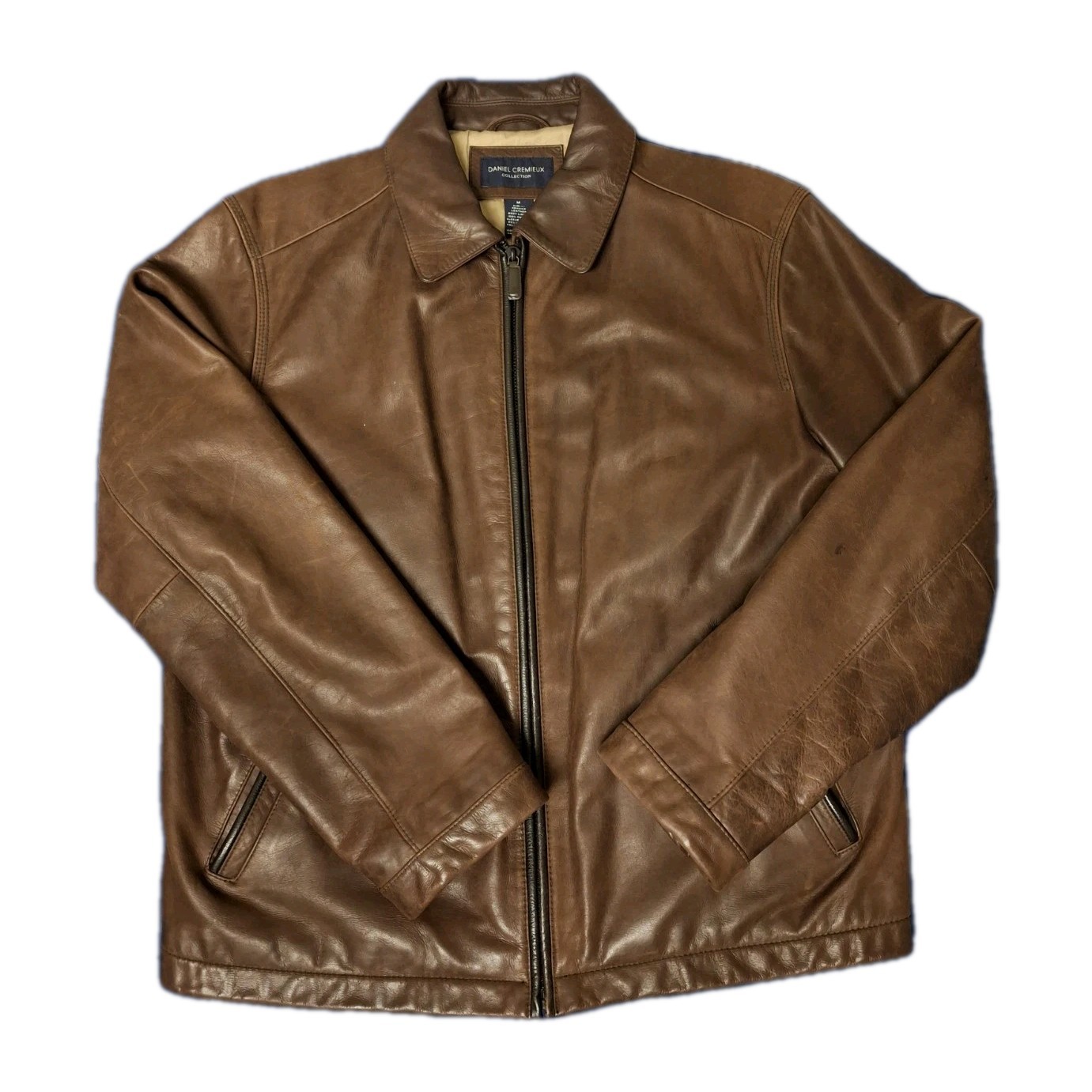 Daniel Cremieux 90s Brown Lambskin Leather Jacket Size Medium Soft Vintage