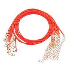10pcs Waxed Necklace Cord Bulk, 18" 2mm Necklace Ropes Orange
