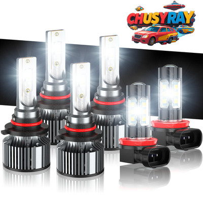 6Pcs White 9005+9006+H11 LED Headlamp Fog Kit H/L Beam For Honda Civic 2006-2015