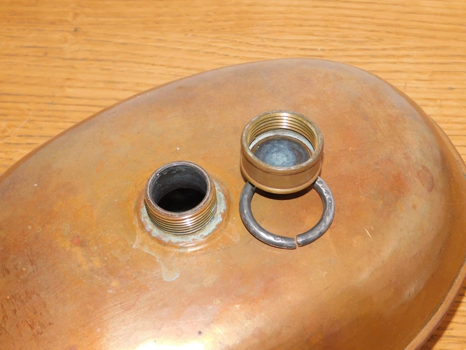 vintage ancienne bouillotte en CUIVRE ovale de DECORATION 1.3KG 30 x 12 x 20cm - Photo 4/4