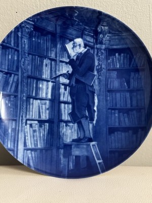 Rare 1977 ''Bookworm''  plate Carl Spitzweg West Germany  Width 10  vintage
