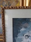 Vintage Ornate Wood Picture Frame Gold Trim Linen Insert John Hoppner Bacchante — photo 4