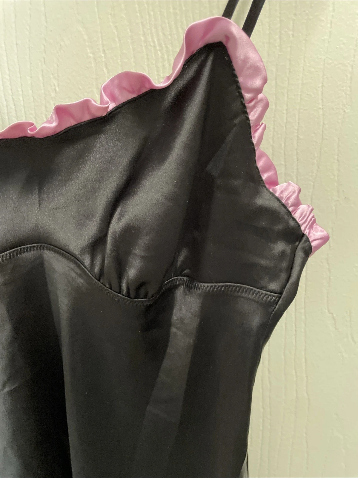 UNDERCOVER Victorias Secret Angel Y2K Vestito Slip Donna S Nero Bling Intimi