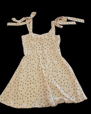 Cider Beige Floral Print Tie Strap Fit & Flare Short Sundress Size S
