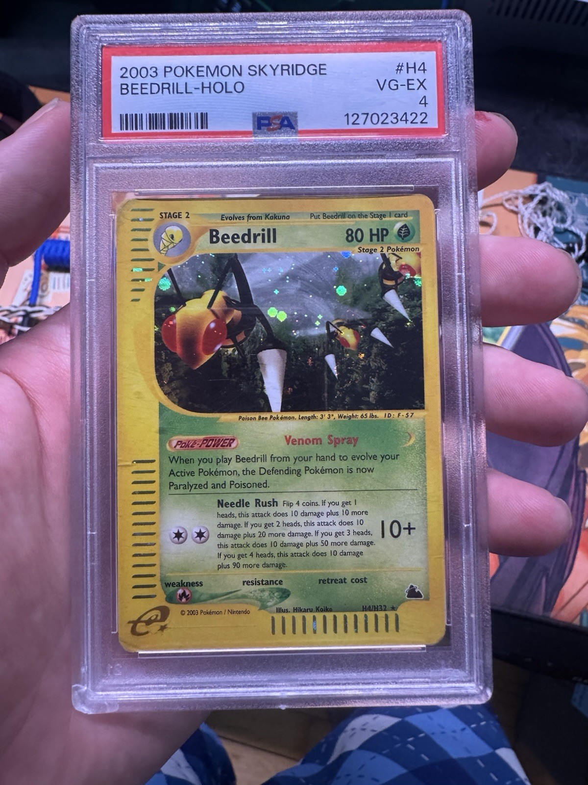 Pokemon Beedrill Holo Skyridge H4/144 PSA 4