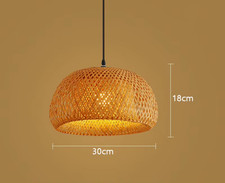 Lanterna Di Bambù Lampada a Sospensione Da 30 Cm Rattan Naturale Vimini E27 Lamp