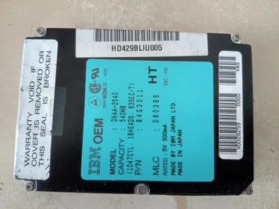 Vintage 2.5" IDE HDD - IBM DHAA-2540 - 540MB - Bild 1 von 4