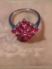 EARTH MINED GEM TESTED HEATED 16 PINKISH RED RUBIES 925 SILVER RING SIZE 6.5 — photo 6