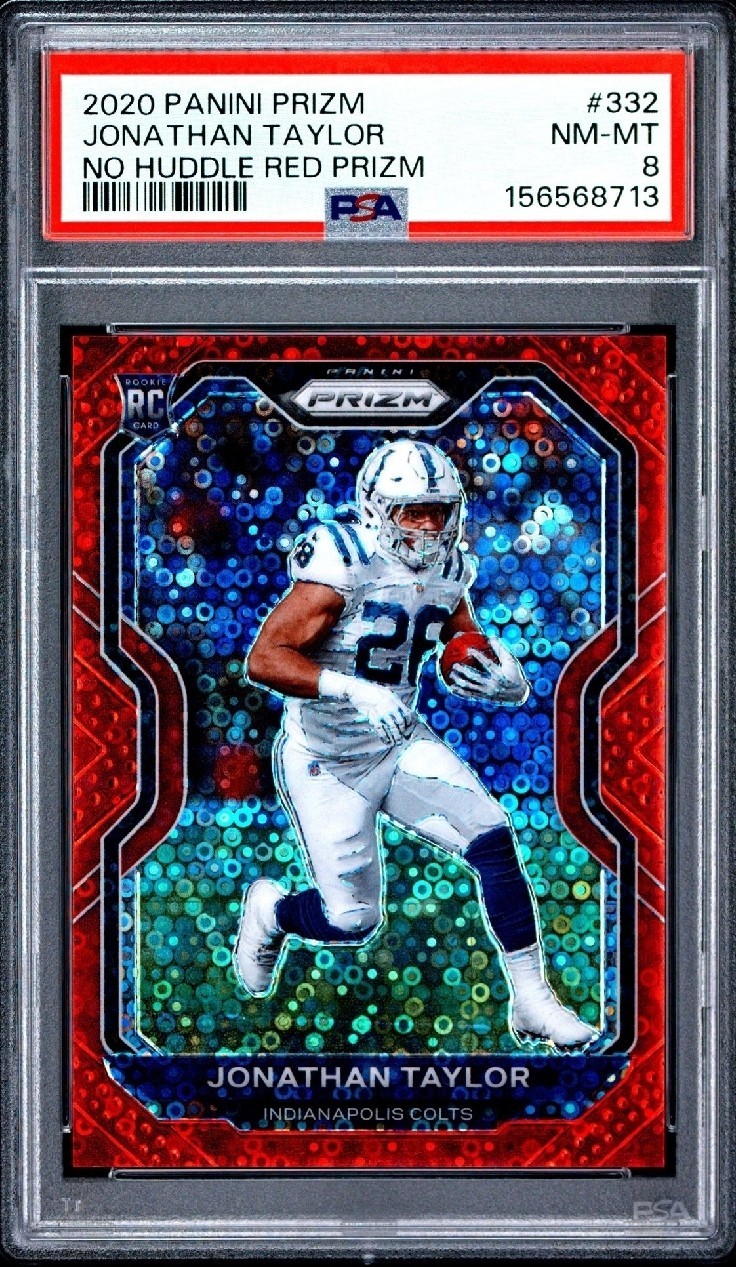 🔥💎2020 PANINI PRIZM | NO HUDDLE RED PRIZM JONATHAN TAYLOR 332 RC #49/50🔥💎