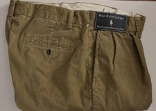 Polo Ralph Lauren Men  s 33x30 Pleated Corduroy Prospect Pant. NWT Beige / Brown