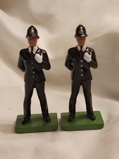 Set of 2 Britains British Bobby Policeman Cop Hand Painted Metal Figure 1990