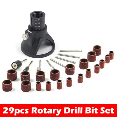 29pcs Dremel Router Attachment Rotary Multi Tool Cutting Guide Kit HSS Drill Bit