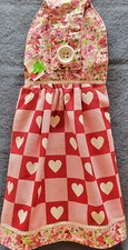 NEW Handmade 'Valentines Day Hearts Flowers' Hanging Kitchen Hand Towel 3398