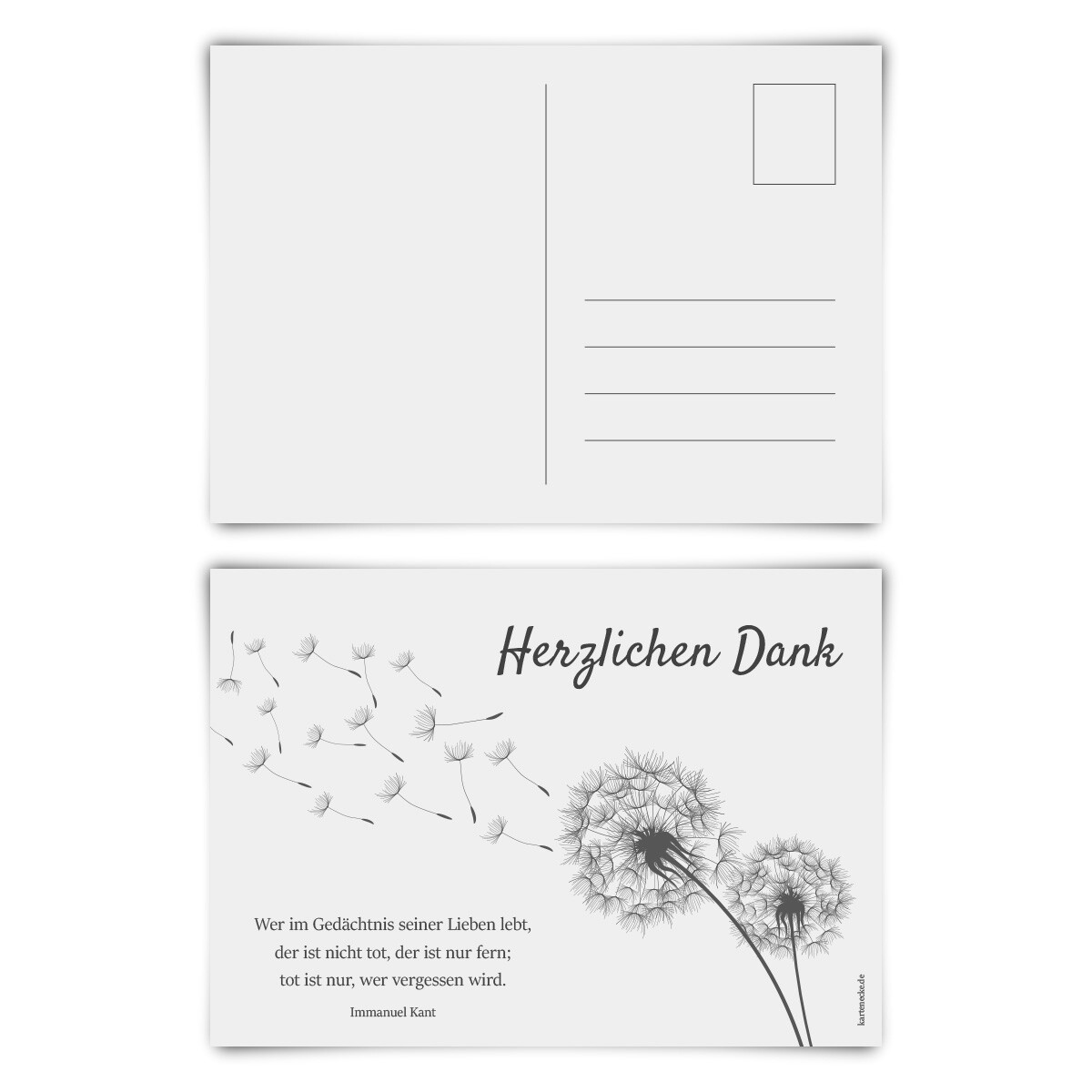 Trauerkarten Trauer Danksagungen 12 Stück Karten Pusteblume Postkarten