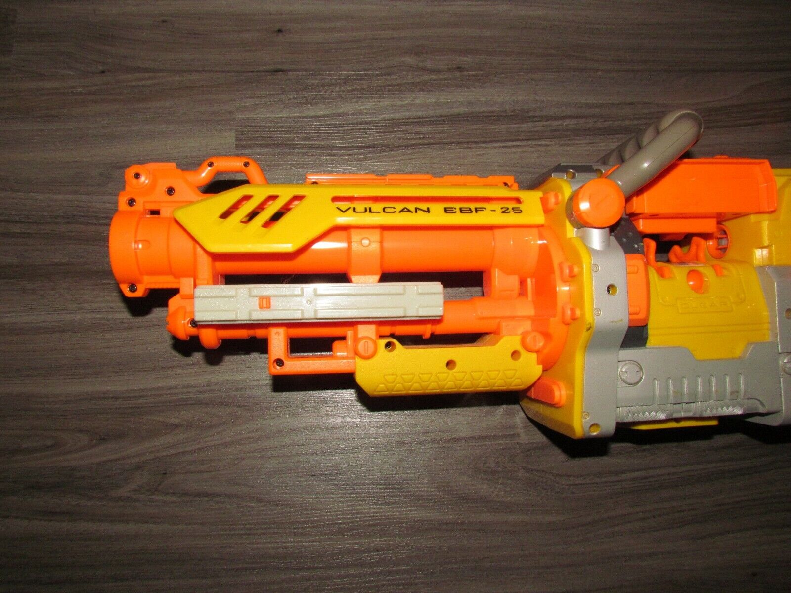 Nerf Vulcan EBF-25 Yellow And Orange Automatic Toy Dart Gun