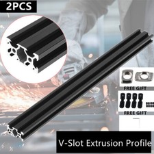 2pcs 2040 V-slot Aluminum Extrusion Profile 200mm-1000mm Black Linear Rail