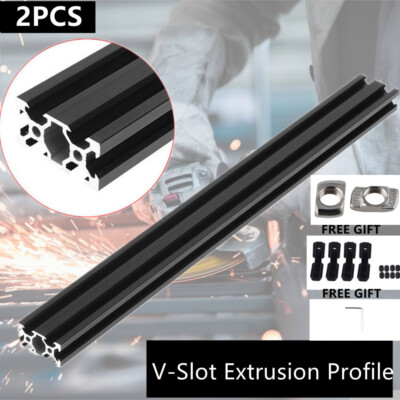 2PCS 2040 V-Slot Aluminum Extrusion Profile 200MM-1000MM Black Linear Rail