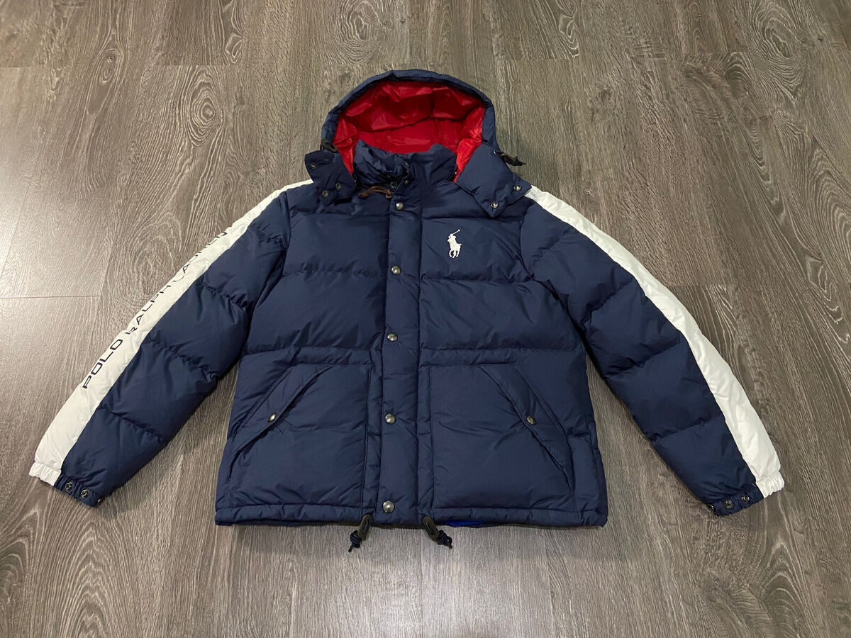 Polo Ralph Lauren Navy Red USA #18 Big Pony Down Hooded Polo Ralph Lauren Navy Red USA #18 Big Pony Down Hooded