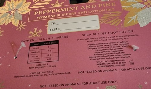 NP Madison Home Silver and Faux Fur Slippers w/Scented Foot Cream Gift Set - Picture 6 of 7