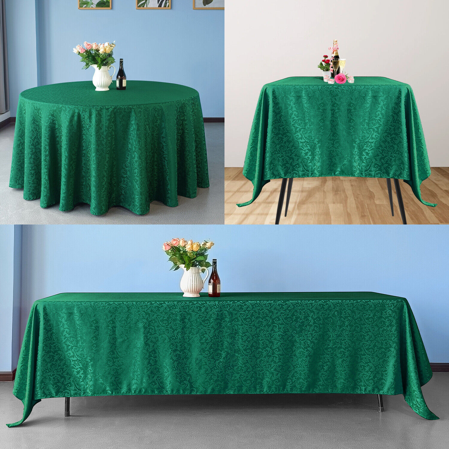 New Top Quality Jacquard Damask Table Cloths Large Rectangle Tablecloth