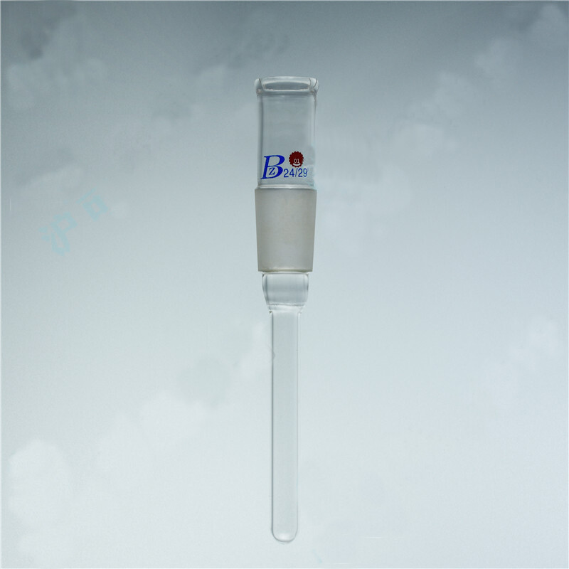 Adattatore Per Termometro In Vetro Chimico 24/29 - Gomito Dritto 100mm - Connessioni Maschio/Femmina Smerigliate - Ideale Per Laboratorio