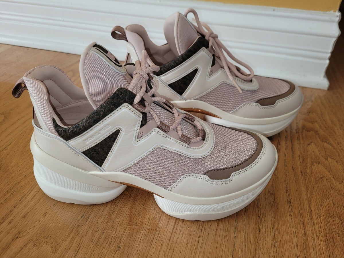 MICHAEL KORS Olympia SG21G Extreme Color-Block Logo Trainer Size